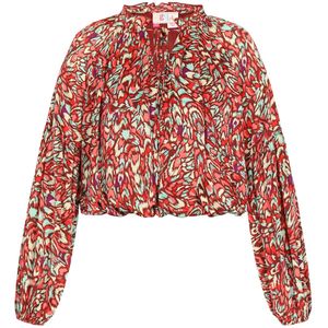 IZIA Blouse  mintgroen / rood / watermeloen rood / donkerrood