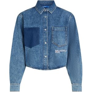 KARL LAGERFELD JEANS Blouse  blauw / wit