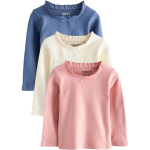 Next Shirt  lichtbeige / royal blue/koningsblauw / pink