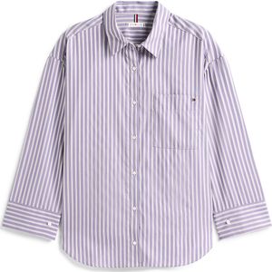 TOMMY HILFIGER - Blouse - Lavendel/Wit - Klassieke Blouse - Lange Mouw