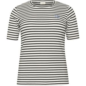 KAFFE CURVE Shirt 'Lia'  blauw / zwart / wit