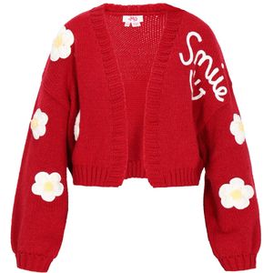 MYMO Gebreid vest  rood / wit