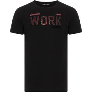 CIPO & BAXX Shirt  donkerrood / zwart