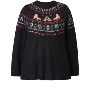 Ulla Popken Trui  nude / rood / zwart / wit