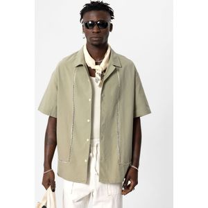 VAMOS CLO Overhemd  greige / wit