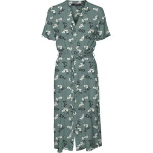 VERO MODA Blousejurk 'VMVica'  donkergrijs / donkergroen / wit