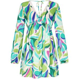 IZIA Jurk 'Fashion Look'  beige / aqua / groen / eosine