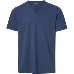 Salsa - New Basic - T-shirt - Blauw - Slim Fit - Korte Mouwen - V-hals