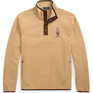 Fleecepullover met opstaande kraag en stitching