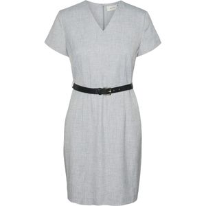 VERO MODA Kokerjurk 'YOLANDA'  grijs gemêleerd