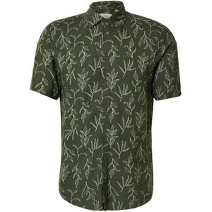 BLEND Overhemd 'BHACE'  donkergroen / offwhite