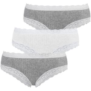 LASCANA Slip  grijs gemêleerd / offwhite