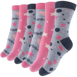 Cotton Prime Sokken  lichtgeel / stone grey / rosa / zwart