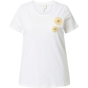 Ulla Popken Shirt  geel / offwhite