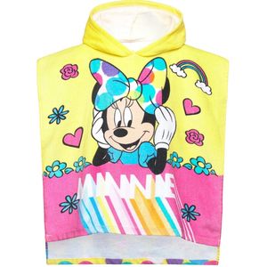 DISNEY Badjas 'Minnie Mouse'  neonblauw / geel / lichtroze / wit