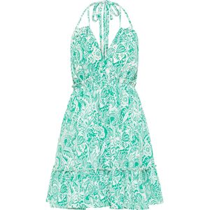 IZIA Zomerjurk  smaragd / wit