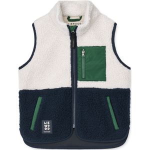 Liewood Bodywarmer 'Vada Pile'  navy / groen / wit
