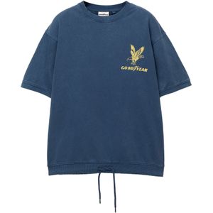 Pull&Bear Shirt 'GOOD YEAR'  navy / geel