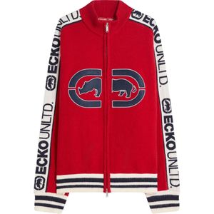 Bershka Gebreid vest  navy / rood / zwart / wit