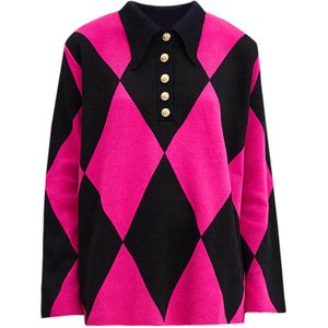 Touche Prive Trui  fuchsia / zwart