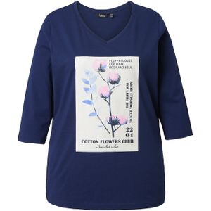 Ulla Popken Shirt  blauw / donkerblauw / wit