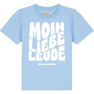 watabout.kids Shirt 'Moin liebe Leude'  lichtblauw / wit