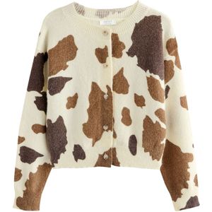 Next - Gebreid Vest - Ecru - Dierenprint