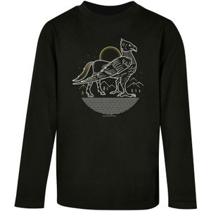 ABSOLUTE CULT Shirt 'Harry Potter - Buckbeak Line Art'  zwart / wit gemêleerd