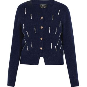 faina Gebreid vest  marine / parelwit