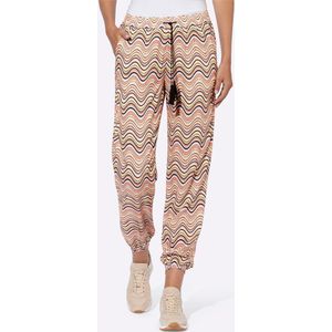 heine Broek  crème / rosa / zwart / wit