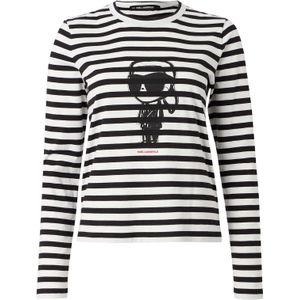 Karl Lagerfeld Shirt 'IKON'  zwart / wit