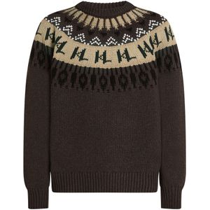 Karl Lagerfeld Trui  beige / chocoladebruin / groen