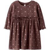 Jurk - All-over Print - Ribgebreid - Lange Mouwen - Regular Fit