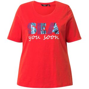 Ulla Popken Shirt  blauw / neonrood