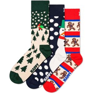 Happy Socks Sokken '3-Pack Holiday Socks'  donkergroen