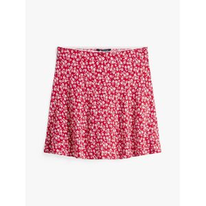 Tommy Jeans - A-lijnrok - Pastelblauw / Vuurrood / Wit