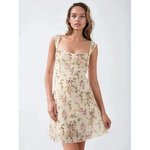 Hiccup Jurk  geel / lichtgeel / groen / rosa