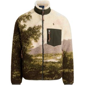 Polo Ralph Lauren Fleece jas  crème / lichtbruin / groen / donkergroen