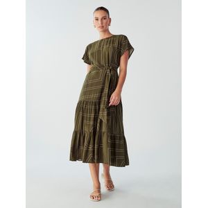 Willa Jurk 'LORRI'  olijfgroen / wit