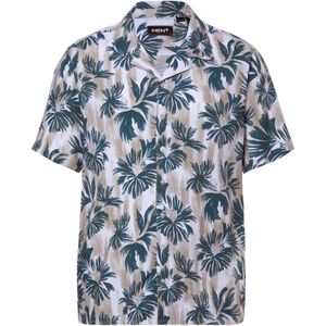 Men Plus Overhemd  lichtbruin / smaragd / wit