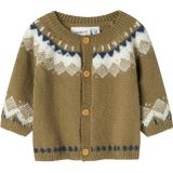 Print - Gebreid Vest - Ronde Hals - Lange Mouwen - Regular Fit