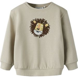 NAME IT Sweatshirt 'NMMSAKU'  bruin / lichtgeel / zilvergrijs / wit