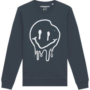Watapparel Sweatshirt ' Smiley '  antraciet / wit