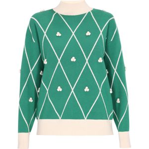 swirly Trui  turquoise / wit