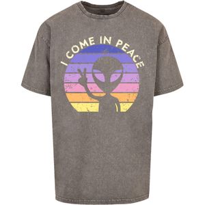 F4NT4STIC Shirt 'Alien Peace Sunset'  geel / aardetinten / lila / pink