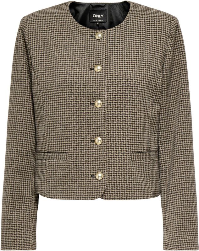 Onlmaggie - Jas - Omkeerbaar - Lange Mouwen - Knoopsluiting - Voorzakken