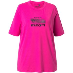 Ulla Popken Shirt  neonroze / zwart