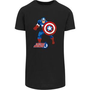 F4NT4STIC Shirt 'Marvel Avengers Captain America The First Avenger'  blauw / rood / zwart / wit