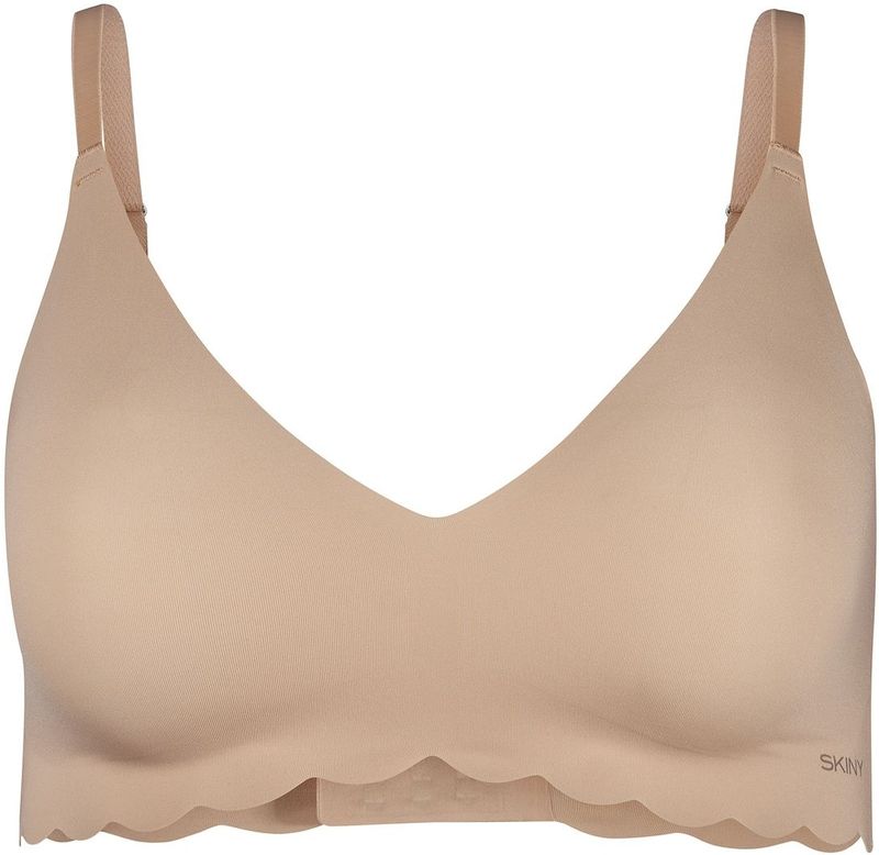 T-shirt BH - Beige - 72% Polyamide 28% Elastaan - Verwijderbare Cups Zonder Beugels