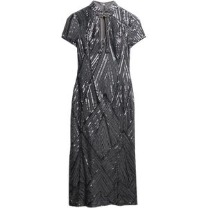 Superdry - Mandarin Sequin Midi Jurk - Jerseyjurk